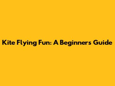 Kite Flying Fun: A Beginner's Guide