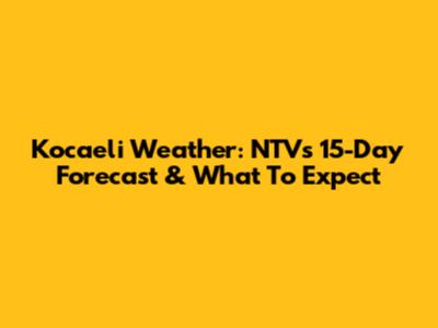 Kocaeli Weather: NTV's 15-Day Forecast & What To Expect