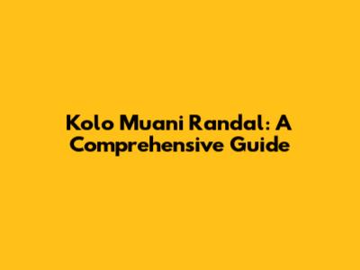 Kolo Muani Randal: A Comprehensive Guide