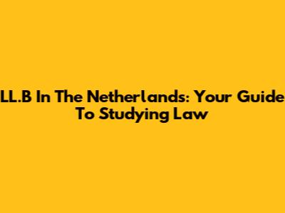 LL.B In The Netherlands: Your Guide To Studying Law