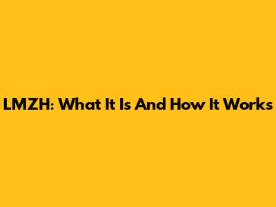 LMZH: What It Is And How It Works