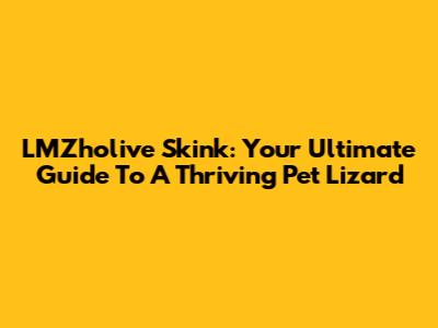 LMZholive Skink: Your Ultimate Guide To A Thriving Pet Lizard