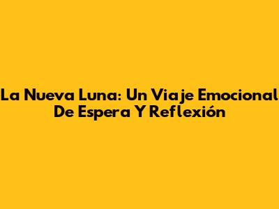 La Nueva Luna: Un Viaje Emocional De Espera Y Reflexión