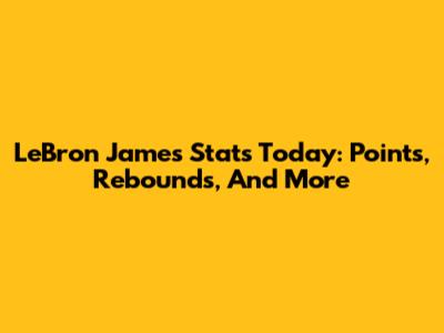 LeBron James Stats Today: Points, Rebounds, And More