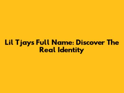 Lil Tjay's Full Name: Discover The Real Identity