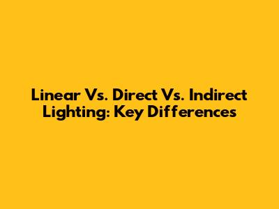 Linear Vs. Direct Vs. Indirect Lighting: Key Differences
