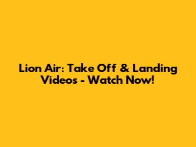 Lion Air: Take Off & Landing Videos - Watch Now!