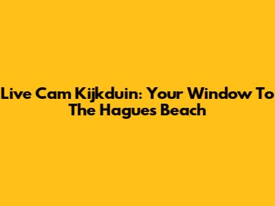 Live Cam Kijkduin: Your Window To The Hague's Beach