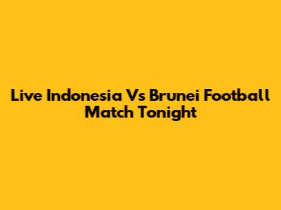 Live Indonesia Vs Brunei Football Match Tonight