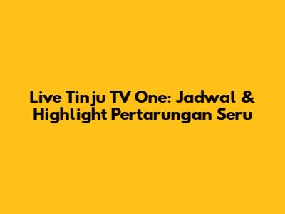 Live Tinju TV One: Jadwal & Highlight Pertarungan Seru