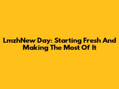 LmzhNew Day: Starting Fresh And Making The Most Of It