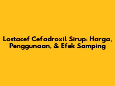 Lostacef Cefadroxil Sirup: Harga, Penggunaan, & Efek Samping