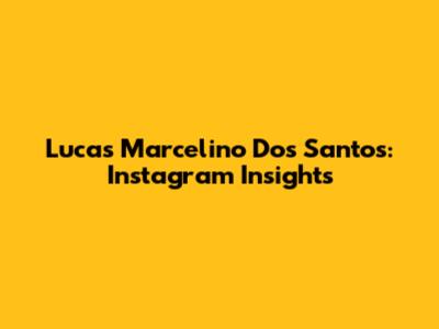 Lucas Marcelino Dos Santos: Instagram Insights