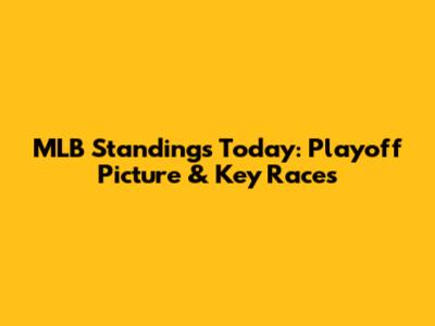 MLB Standings Today: Playoff Picture & Key Races