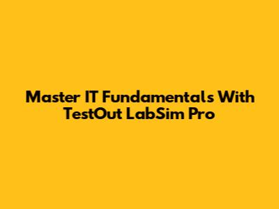 Master IT Fundamentals With TestOut LabSim Pro