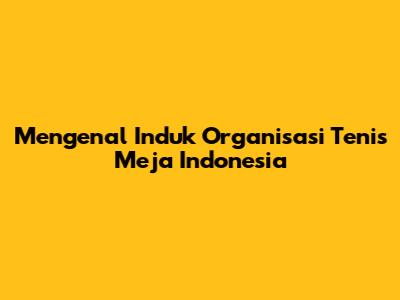 Mengenal Induk Organisasi Tenis Meja Indonesia