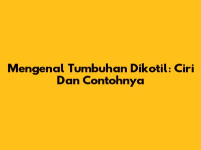 Mengenal Tumbuhan Dikotil: Ciri Dan Contohnya