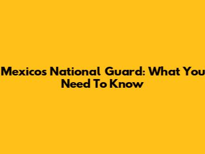 Mexico's National Guard: What You Need To Know