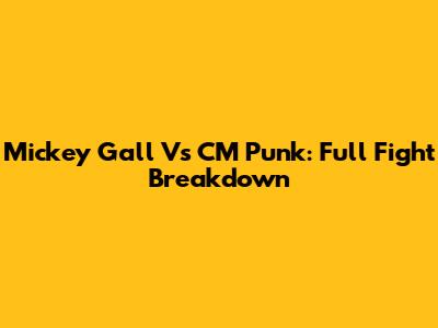 Mickey Gall Vs CM Punk: Full Fight Breakdown