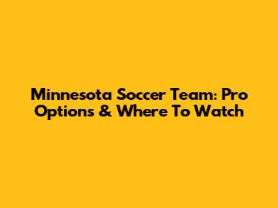 Minnesota Soccer Team: Pro Options & Where To Watch