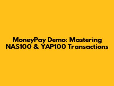 MoneyPay Demo: Mastering NAS100 & YAP100 Transactions
