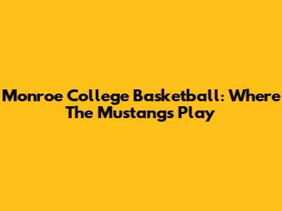 Monroe College Basketball: Where The Mustangs Play