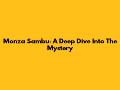 Monza Sambu: A Deep Dive Into The Mystery