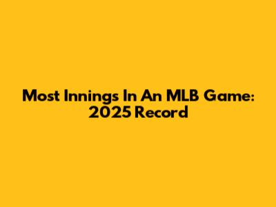 Most Innings In An MLB Game: 2025 Record