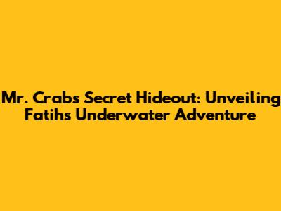 Mr. Crab's Secret Hideout: Unveiling Fatih's Underwater Adventure