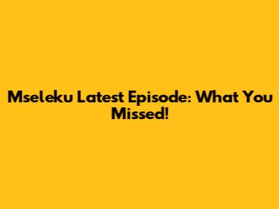 Mseleku Latest Episode: What You Missed!