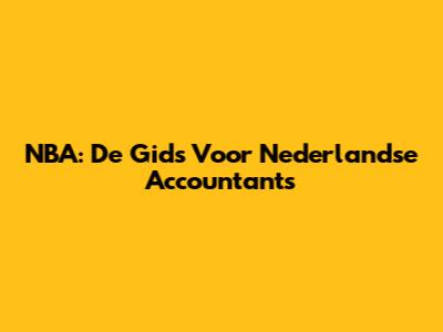 NBA: De Gids Voor Nederlandse Accountants