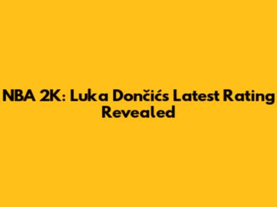 NBA 2K: Luka Dončić's Latest Rating Revealed