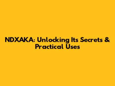 NDXAKA: Unlocking Its Secrets & Practical Uses
