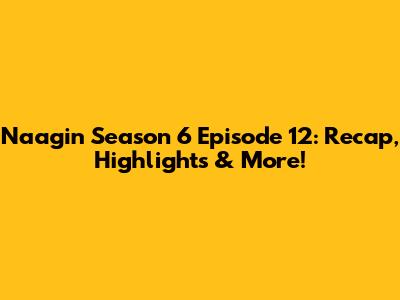 Naagin Season 6 Episode 12: Recap, Highlights & More!