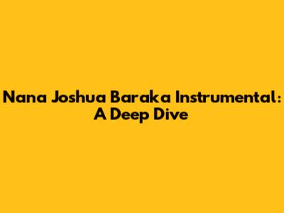 Nana Joshua Baraka Instrumental: A Deep Dive