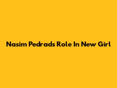Nasim Pedrad's Role In New Girl
