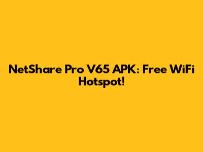 NetShare Pro V65 APK: Free WiFi Hotspot!