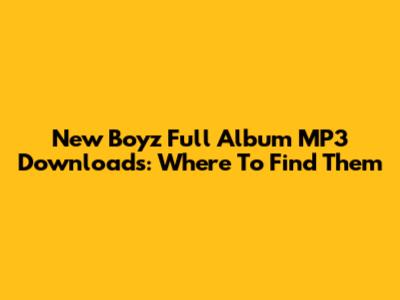 New Boyz Full Album MP3 Downloads: Where To Find Them
