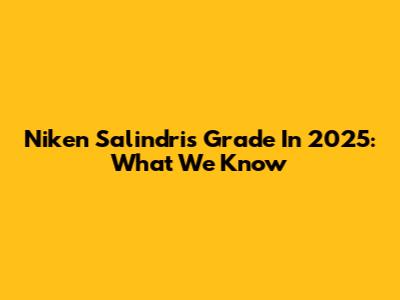 Niken Salindri's Grade In 2025: What We Know