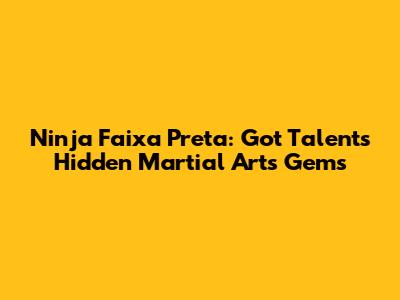 Ninja Faixa Preta: Got Talent's Hidden Martial Arts Gems