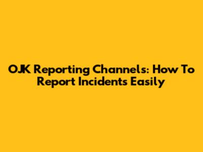 OJK Reporting Channels: How To Report Incidents Easily
