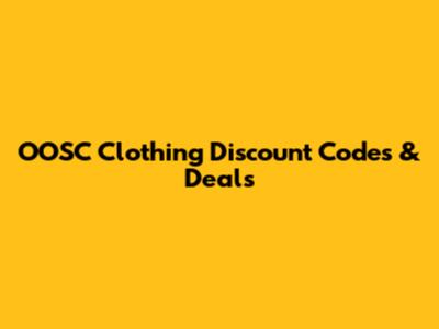 OOSC Clothing Discount Codes & Deals