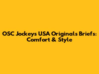 OSC Jockey's USA Originals Briefs: Comfort & Style