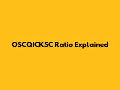 OSCQICKSC Ratio Explained