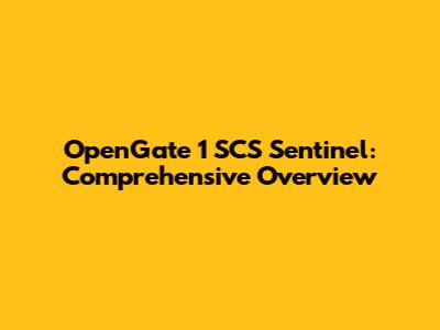 OpenGate 1 SCS Sentinel: Comprehensive Overview