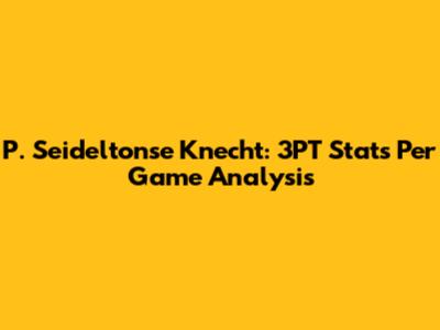 P. Seideltonse Knecht: 3PT Stats Per Game Analysis
