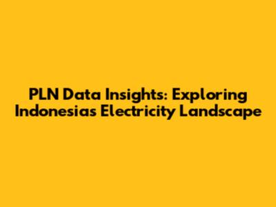 PLN Data Insights: Exploring Indonesia's Electricity Landscape