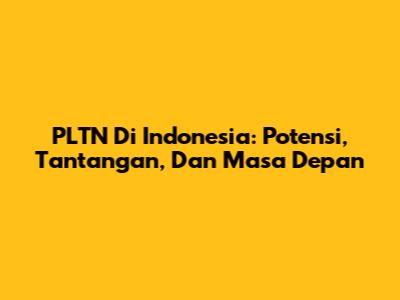 PLTN Di Indonesia: Potensi, Tantangan, Dan Masa Depan