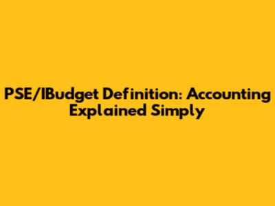 PSE/IBudget Definition: Accounting Explained Simply