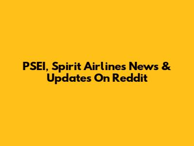 PSEI, Spirit Airlines News & Updates On Reddit